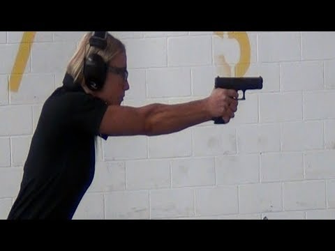 Officer Ashley Smith at the firing range