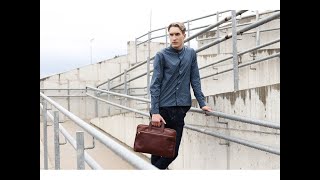 Full-grain Leather Briefcase, Brown Laptop Bag - Brave New Wrold