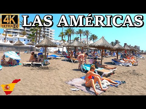 TENERIFE - PLAYA DE LAS AMÉRICAS | Beach Walk Stunning Weather 🏖️​ 4K Walk ● Summer 2023