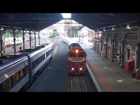 V/Line N468 City Of Bairnsdale With Full PTV Set Arrives Into Geelong On A Down Warnambool Pass