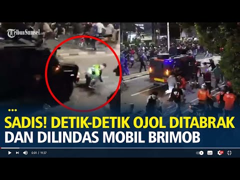 Sadis! Detik-detik Ojol Ditabrak dan Dilindas Mobil Brimob saat Demo DPR RI