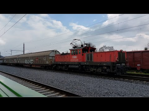 2 Güterzüge und 1 Schnellzug auf der Summerauerbahn. Gleisdreieck und Steyregg - Smartphonevideo