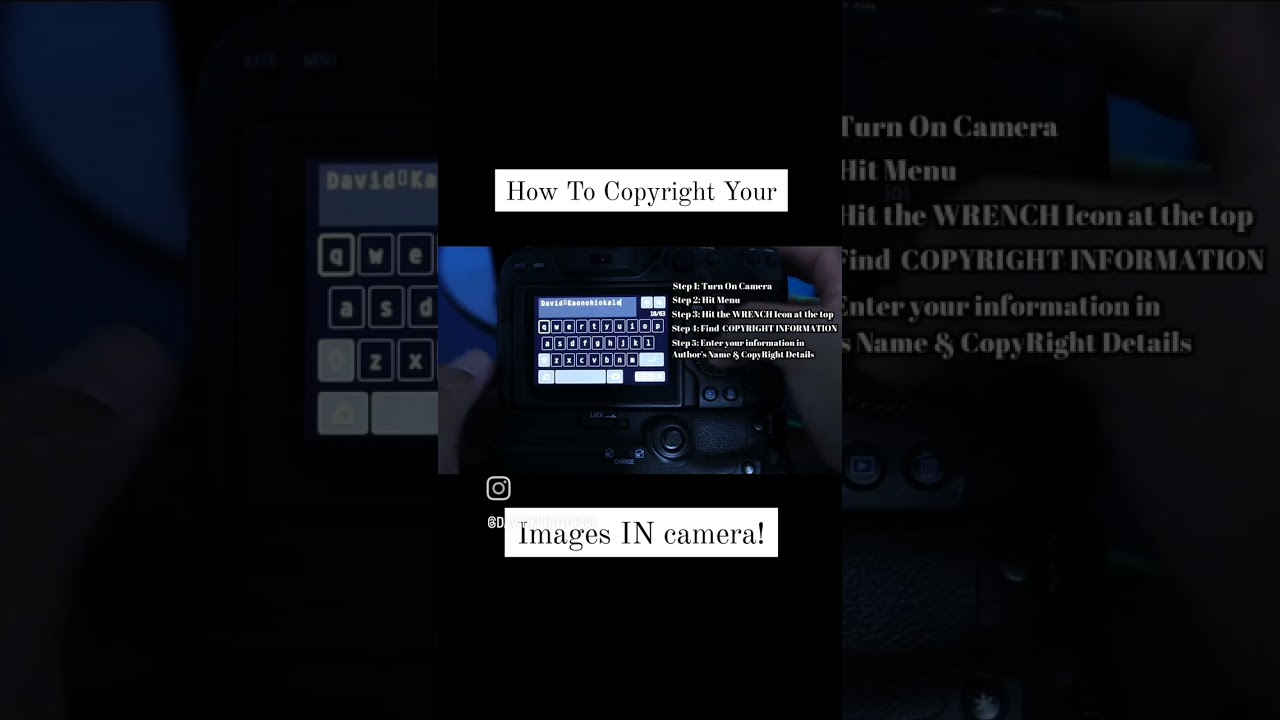How to Copyright your images IN camera! #shorts #photographytips