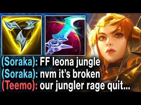 Leona but I'm a jungle bruiser and it's actually broken (ENEMY JUNGLE RAGE QUITS)