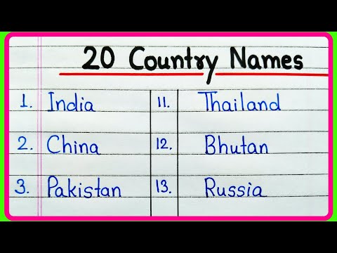 20 Country Names | 20 Country Name English mein | 20 Country Names in English