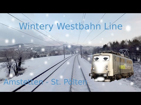 FRESH SNOW! Cabride Westbahn Amstetten - St. Pölten | BR 139 | Führerstandsmitfahrt