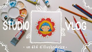 Une semaine dans ma vie d'illustratrice freelance🌞 STUDIO VLOG#6 Gouache, canicule, période de creux