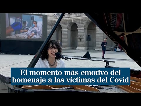 El momento más emotivo del homenaje a las víctimas del Covid
