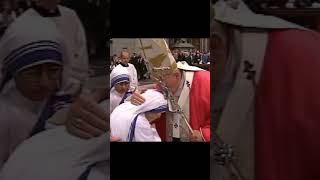 St POPE JOHN PAUL II Blesses St Mother Teresa! 2 Saints!