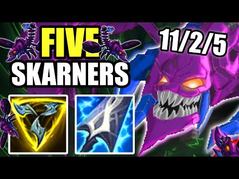 All Five Skarner Players in One Game - AD Muramana Skarner One For All vs Yasuo - League of Legends