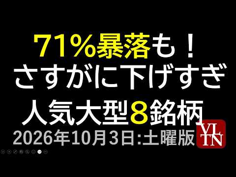 さすがに下げ過ぎ、人気大型8銘柄。NISAランキング~あす上がる株。最新の日本株情報。高配当株の株価やデイトレ情報