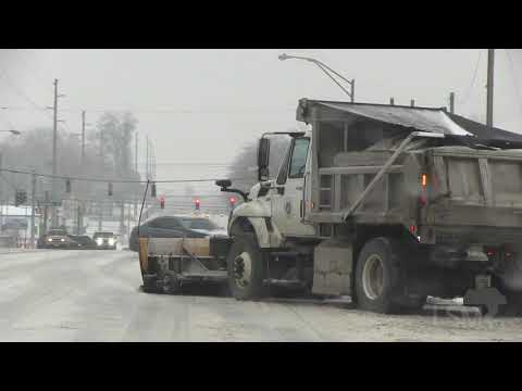 02-16-2021 Lexington, KY - Snow Plow Truck Visits Drive Thru for Well-Deserved Breakfast