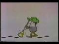Sesame Street Man Sweeping Over His Footprints