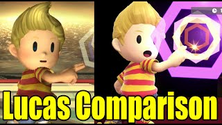 Lucas Full Side by Side Comparison (Super Smash Bros Brawl VS Wii U)