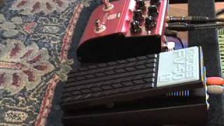 Video thumbnail for Analogman ARDX20 dual Analog Delay pedal with Boss Expression pedal Les Paul & Blues Jr amp by gearmanndude