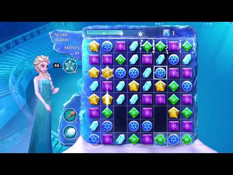 Frozen Free Fall: Snowball Fight Level 154 Walkthrough, No Power Ups