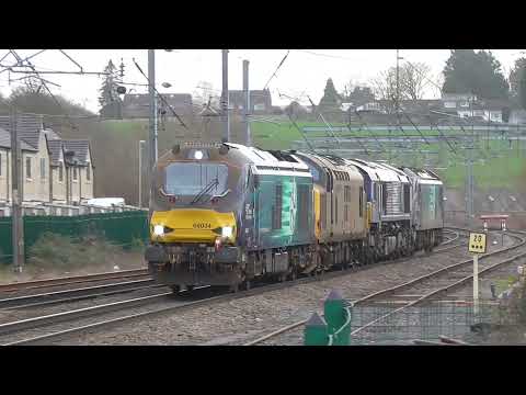 68034 with 37422/66428/88004 DIT , 0c03 Crewe Gresty Bridge - Carlisle Kingmoor, 3rd January 2021