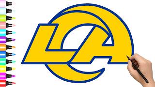 How to Draw LA Rams Logo   - Easy Step by Step Drawing