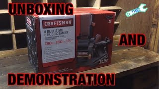 Craftsman 4" Belt 6" Disc Sander Unboxing/Demo | ToolTek MD