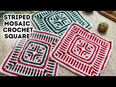 How to MOSAIC CROCHET a Striped Afghan Square Pattern