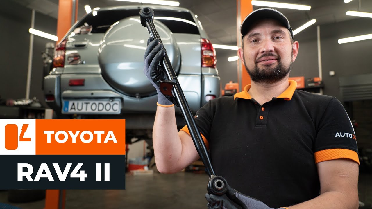 Como mudar braço inferior da parte traseira em Toyota RAV4 II - guia de substituição