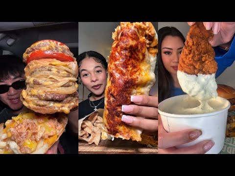TIKTOK Mukbang Compilation | Wingstop, Taco Bell, Dave’s, In-N-Out, & More! 🌮🍗🍔🔥
