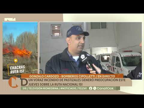 Voraz Incendio entre Cipolletti y Cinco Saltos: el humo cubre la ruta 151