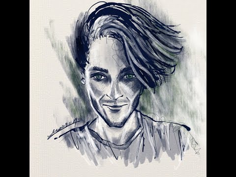 1 minute speed portrait drawing  #ipadpro #procreate  181109