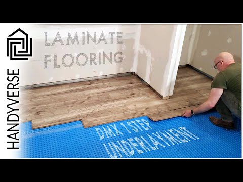 Laminate Flooring Installation with DMX 1-Step Underlayment - Laundry Room Makeover: Part 7