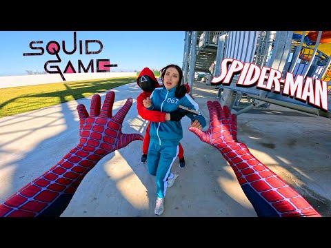SPIDER-MAN RESCUES GIRLFRIEND FROM SQUID GAME SOLDIERS in Real Life (ParkourPOV Action)