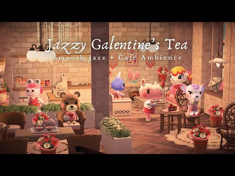 Jazzy Galentine’s Tea ☕ Café Ambience + Smooth Jazz Music 1 Hour No Ads | Studying Music | Work Aid🎧