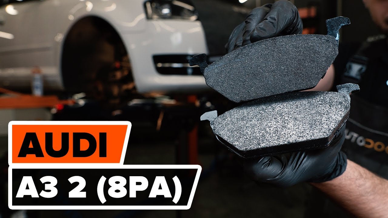 Kuinka vaihtaa jarrupalat eteen Audi A3 8PA-autoon – vaihto-ohje