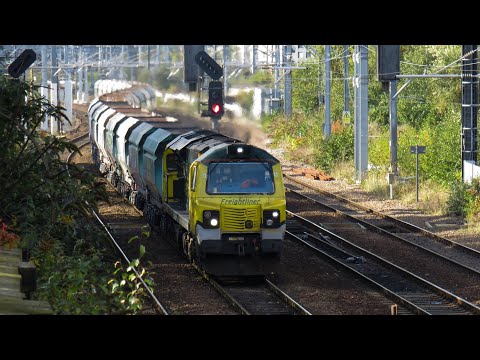 Freightliner Class 70 No. 70010 on 6Z43 Pendleton - Tunstead Sdgs @ Mile Platting on 14.10.20 - HD