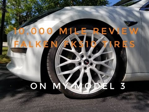 10,000 mile Falken Azenis tire review on my Model 3