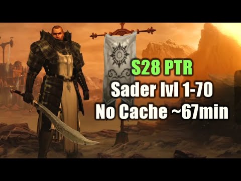 Crusader 67min 1 to 70 Leveling Test Run without Challenge Rift Cache - Season 28 PTR