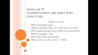 Angular 17 Understanding The Directory Structure: Overview