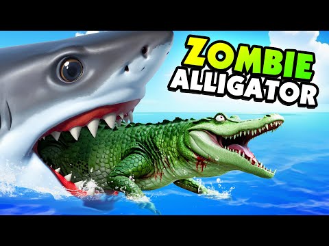 ZOMBIE Alligator vs The Megalodon, Who Will Win?! - Amazing Frog?