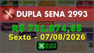 Resultado da Dupla Sena 2993, Sexta-feira, 07/08/2026