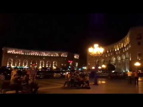 Republic Square in Yerevan (Armenia) in the night