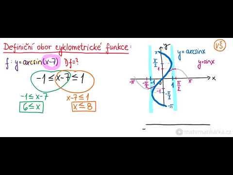 Definiční obor cyklometrické funkce arcsinx