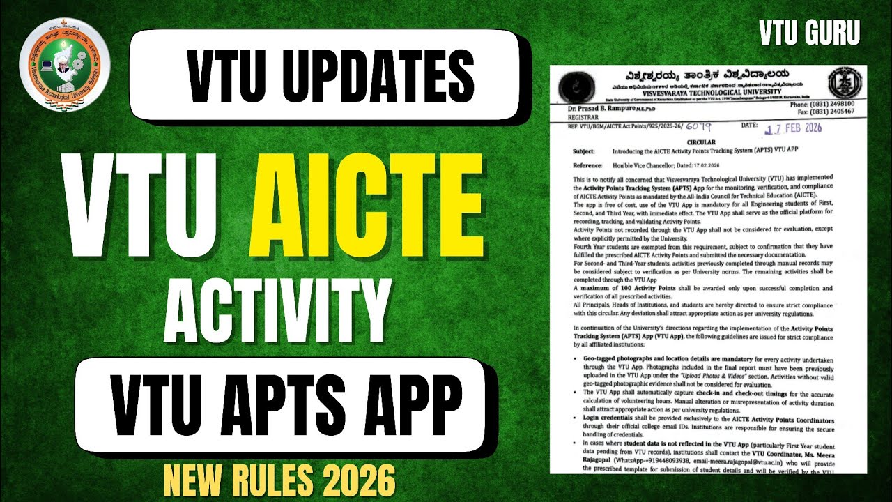 VTU AICTE Activity Points Tracking System APTS VTU App | VTU APTS App | VTU AICTE Activity New Rules