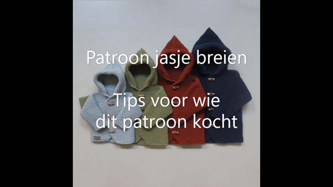 Babyjasje breien patroon voor 4 maten