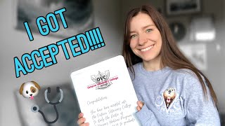 I GOT ACCEPTED INTO MY DREAM VETERINARY SCHOOL: Ontario Veterinary College Admission Reaction