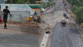 Penampakan Jalan Gubeng Surabaya setelah Sepekan Ambles Kini Sudah Diaspal