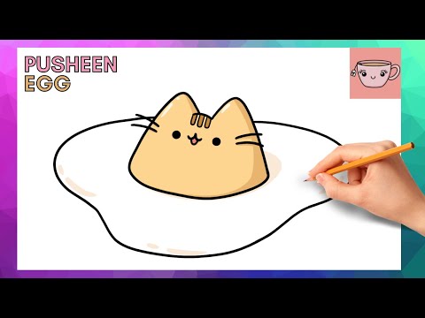 How To Draw Pusheen Cat - Egg | Cute Easy Step By Step Drawing Tutorial
