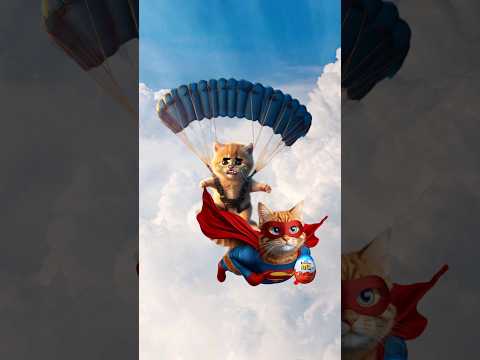 Superhero cats take my kinderjoy !!!!! #catvideos #cutecat #catlover #trendingshorts