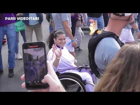 Souhad Ghazouani Médaillée Athènes Pékin Londres Rio avec la Flamme Olympique @ Lille 2 juillet 2024