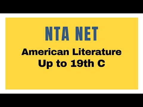 NTA NET Crash Course Day 6 American literature up to 19th C