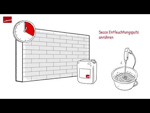 Secco Sockel- und Entfeuchtungsputz - für die Trocknung feuchter Wände und zur Sockelsanierung