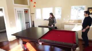Using the Pool Table / Dining Table conversion top in the Guest House